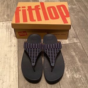 NWT Fitflop Lulu Art-Denim Midnight Navy US Womens 10